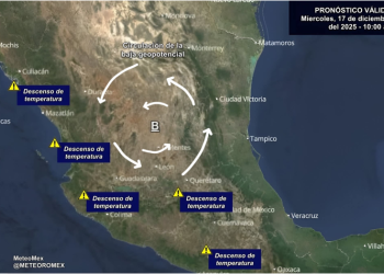 ADVERTENCIA: La circulación de una baja presión en altura provocará temperaturas frías a muy frías en México.