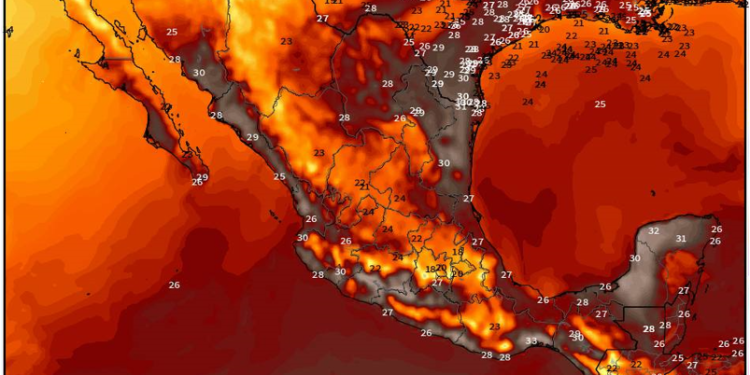 Domingo, con tiempo estable y caluroso previo al ingreso de un nuevo sistema frontal en México.
