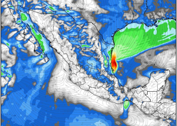 Lunes, con lluvias fuertes a intensas, rachas de viento y aire ártico debido al ingreso de un sistema frontal en México.