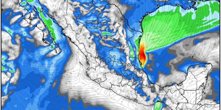 Lunes, con lluvias fuertes a intensas, rachas de viento y aire ártico debido al ingreso de un sistema frontal en México.