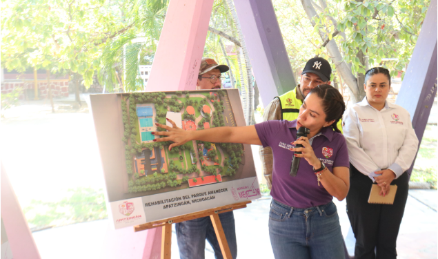 Apatzingán apuesta por espacios públicos dignos con la renovación del Parque Amanecer.