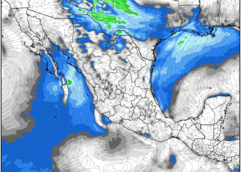 Viernes, continuando el tiempo estable con baja probabilidad de lluvia en México.