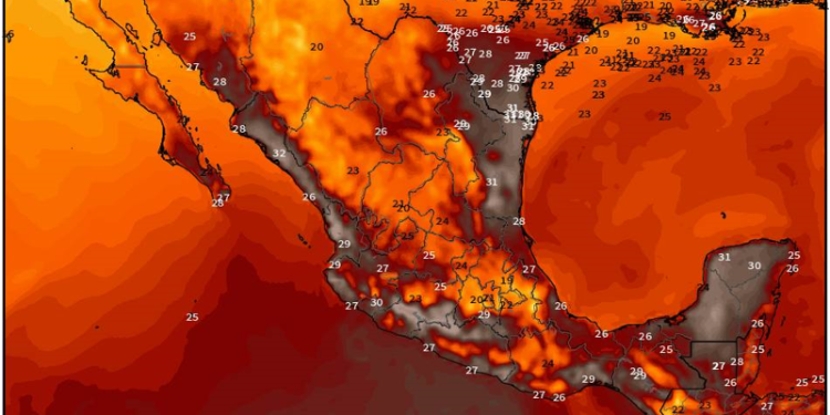 Sábado, continuando el tiempo estable y caluroso en gran parte de México.