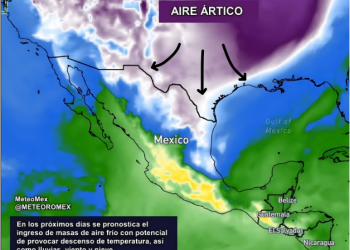 VIGILANCIA: En los próximos días se pronostica el potencial de ingresar masas de aire frío, provocando diversos efectos invernales en México.