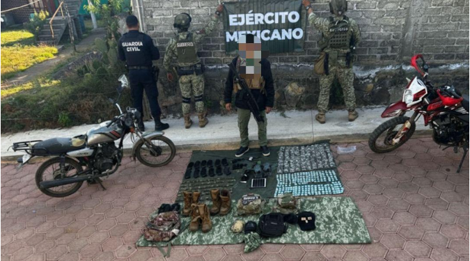 Presunto líder delincuencial es detenido en Zirahuén con armas y droga: SSP
