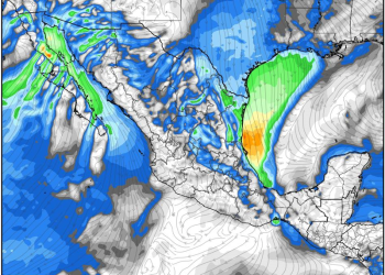 Sábado, con tiempo invernal acompañado de lluvias, viento y aire polar-ártico en México.