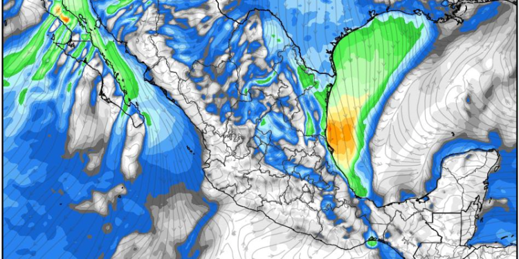 Sábado, con tiempo invernal acompañado de lluvias, viento y aire polar-ártico en México.