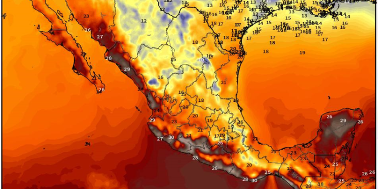 Martes, con disminución de las lluvias mientras el aire polar-ártico se modifica en México.