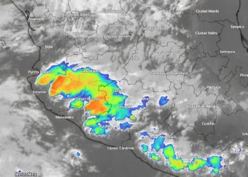Las recientes imágenes de satélite muestran el desarrollo de núcleos de tormenta, provocando lluvias fuertes a muy fuertes y granizadas.