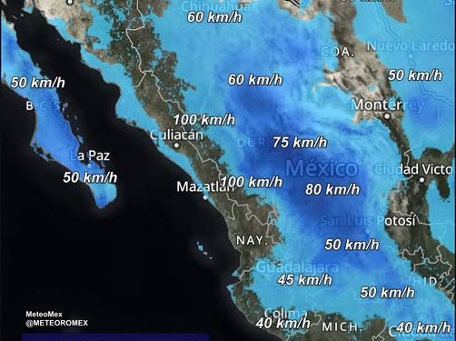 ¡Ten cuidado! En las próximas horas se incrementará rápidamente las rachas de viento en el norte, bajío, occidente y centro de México.