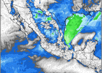 Domingo, con potencial de registrarse lluvias conforme el sistema frontal y su masa de aire ártica se interna en México.