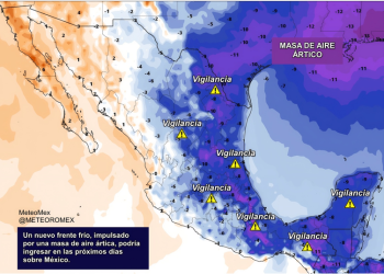 VIGILANCIA: En los próximos días podría ingresar una potente masa de aire ártica sobre México, de acuerdo con los modelos numéricos.