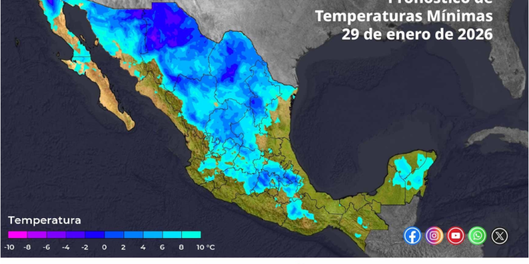 Para esta mañana, se pronostican temperaturas mínimas de: