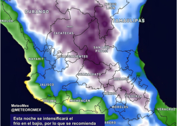 ¡ALERTA! Esta noche, el frío se intensificará en la región del bajío de México debido a una intensa masa de aire ártico.
