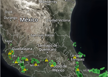 De acuerdo con un análisis meteorológico, en las próximas horas se pronostica el desarrollo de núcleos de tormenta en el occidente y oriente de México.