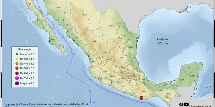 Hoy 8 de febrero, se registró un sismo de magnitud 5.7 en #PuertoEscondido, #Oaxaca, de acuerdo con el Servicio Sismológico Nacional (SSN).
