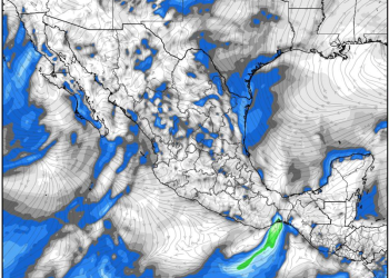 Lunes, con lluvias dispersas debido a la circulación de una baja presión en México.
