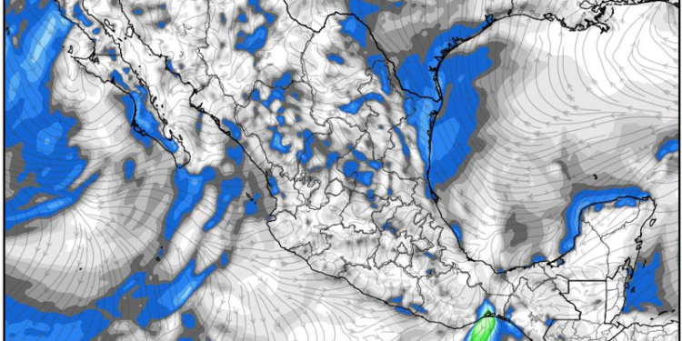 Lunes, con lluvias dispersas debido a la circulación de una baja presión en México.
