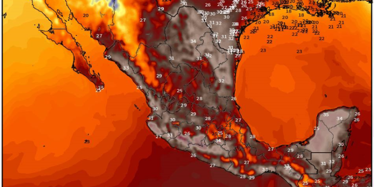 Martes, con temperaturas calurosas en gran parte de México debido a la circulación de un anticiclón.