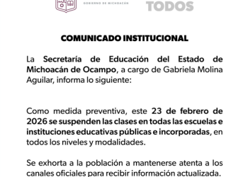 Se suspenden clases este lunes 23 de febrero: SEE