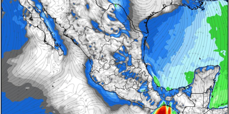 Lunes, con lluvias fuertes y temperaturas templadas debido a la presencia de una masa de aire ártica en México.