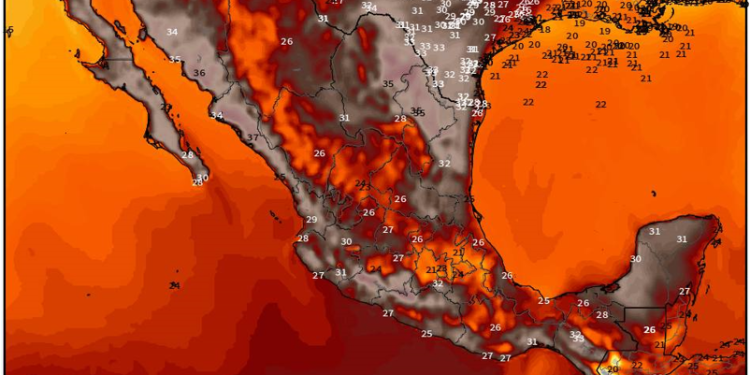 Miércoles, incrementando el calor en gran parte del territorio mexicano.