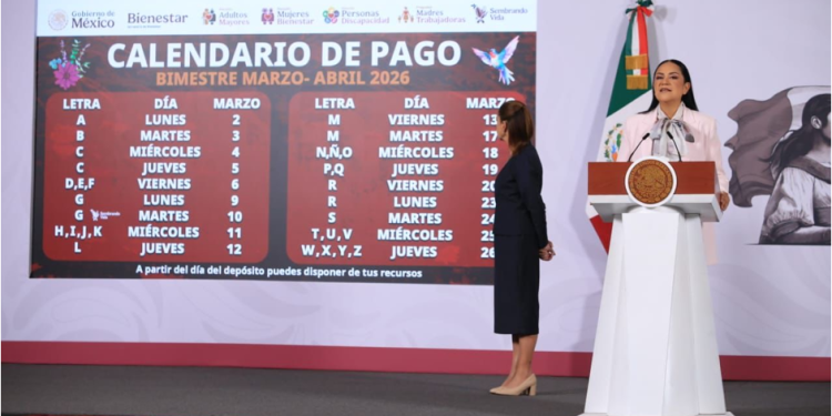 Del 2 al 26 de marzo se realiza pago del bimestre marzo-abril de los Programas para el Bienestar: Ariadna Montiel