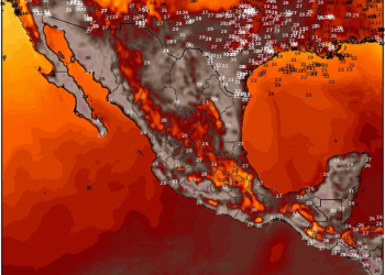 Lunes, continuando el potencial de lluvias y granizadas; predomina el calor en México.