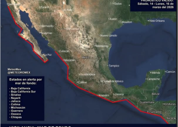 ¡ALERTA GENERALIZADA! Hoy se ha establecido un evento de mar de fondo sobre el litoral del Pacífico mexicano, representando una amenaza para la vida.