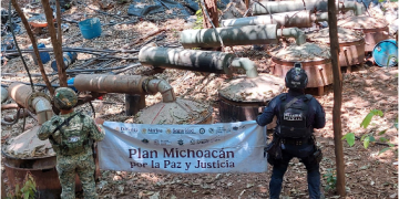 En operativo interinstitucional, SSP desactiva laboratorio de droga en Arteaga