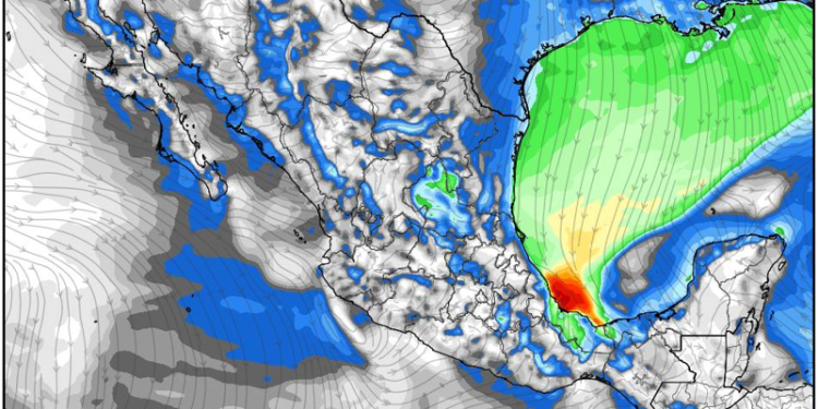 Lunes, con lluvias fuertes a intensas, viento y aire ártico debido al establecimiento de un periodo invernal en México.