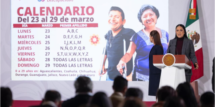 Del 23 al 29 de marzo, registro a la Pensión para Personas con Discapacidad: Ariadna Montiel   