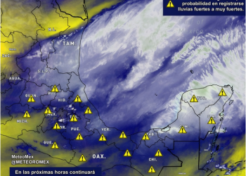 Las lluvias persistirán y tenderán a intensificarse en las próximas horas, por lo que se recomienda a la población extremar precauciones ante el riesgo de inundaciones repentinas.