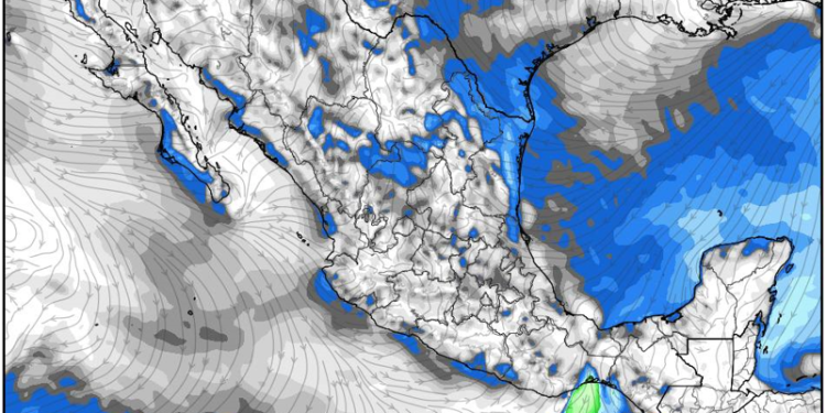 Miércoles, con lluvias dispersas y posibles granizadas debido a canales de baja presión en México.