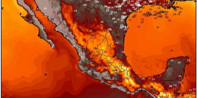 Viernes, con temperaturas calurosas a muy calurosas en México; continuarán las lluvias dispersas.