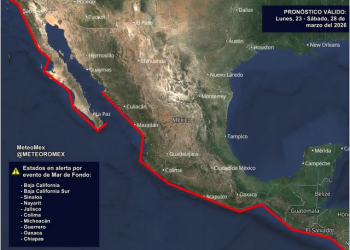 ALERTAMIENTO: Hoy se establece un evento de mar de fondo de forma generalizado en el litoral del Pacífico mexicano.