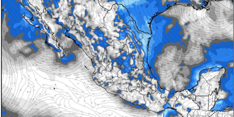 Jueves, continuando las lluvias dispersas-aisladas en el transcurso de esta tarde en México.