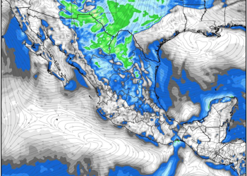 Viernes, incrementado las lluvias y viento debido al ingreso de un nuevo sistema frontal en México.