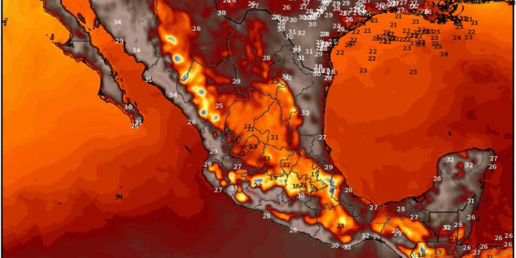 Domingo, con lluvias fuertes a muy fuertes debido a inestabilidad en altura sobre México.