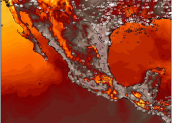 Jueves, continuando las lluvias y tormentas intercalado con temperaturas calurosas en México.