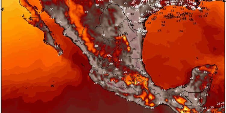 Jueves, continuando las lluvias y tormentas intercalado con temperaturas calurosas en México.