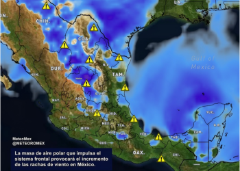 ADVERTENCIA: En las próximas horas se registrarán lluvias fuertes a severas en diversas regiones de México, debido al ingreso de un sistema frontal y su masa de aire polar.