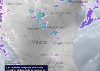 Las recientes imágenes de satélite confirman que el #FrenteFrío43 ha ingresado al norte del país, impulsando el desarrollo de núcleos de tormenta.