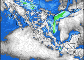 Domingo, con lluvias y tormentas en gran parte de México, debido al avance de un frente frío.