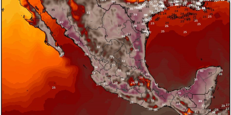 Miércoles: persistirán las temperaturas muy calurosas a extremas debido a una onda de calor en México.