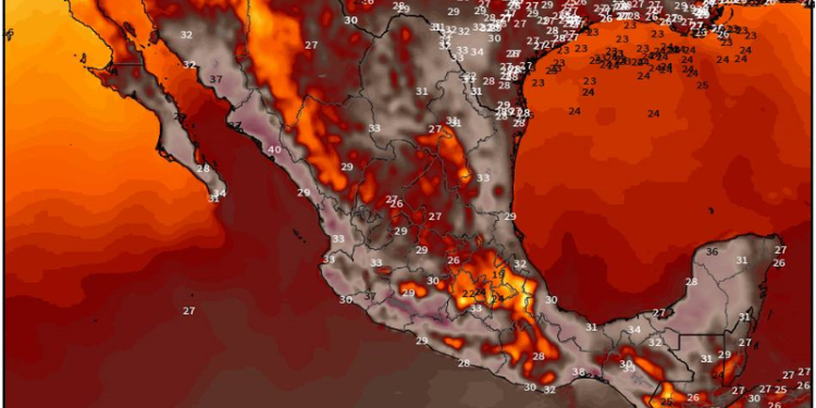 Lunes, incrementando el calor y disminuyendo las lluvias en México.