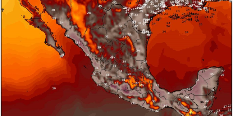 Miércoles, continuando con temperaturas calurosas a muy calurosas en México; no se descartan lluvias.