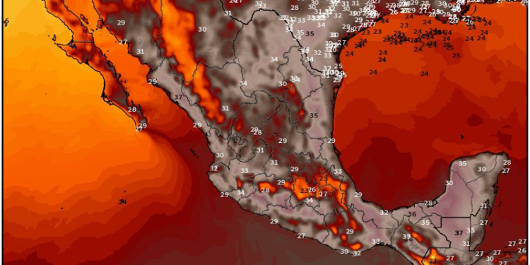 Viernes, continuando las temperaturas calurosas a muy calurosas en gran parte de México.