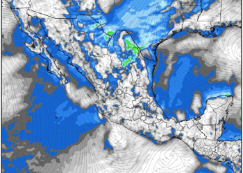 Sábado, con tiempo contrastante; lluvias, viento, aire polar y calor debido al ingreso de un sistema frontal en México.