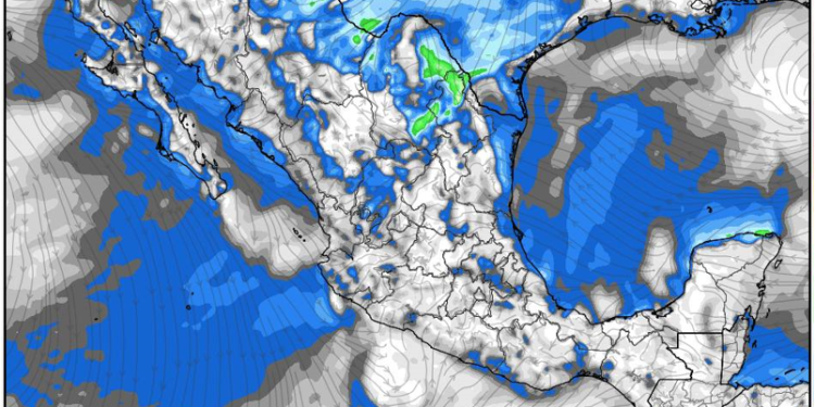 Sábado, con tiempo contrastante; lluvias, viento, aire polar y calor debido al ingreso de un sistema frontal en México.